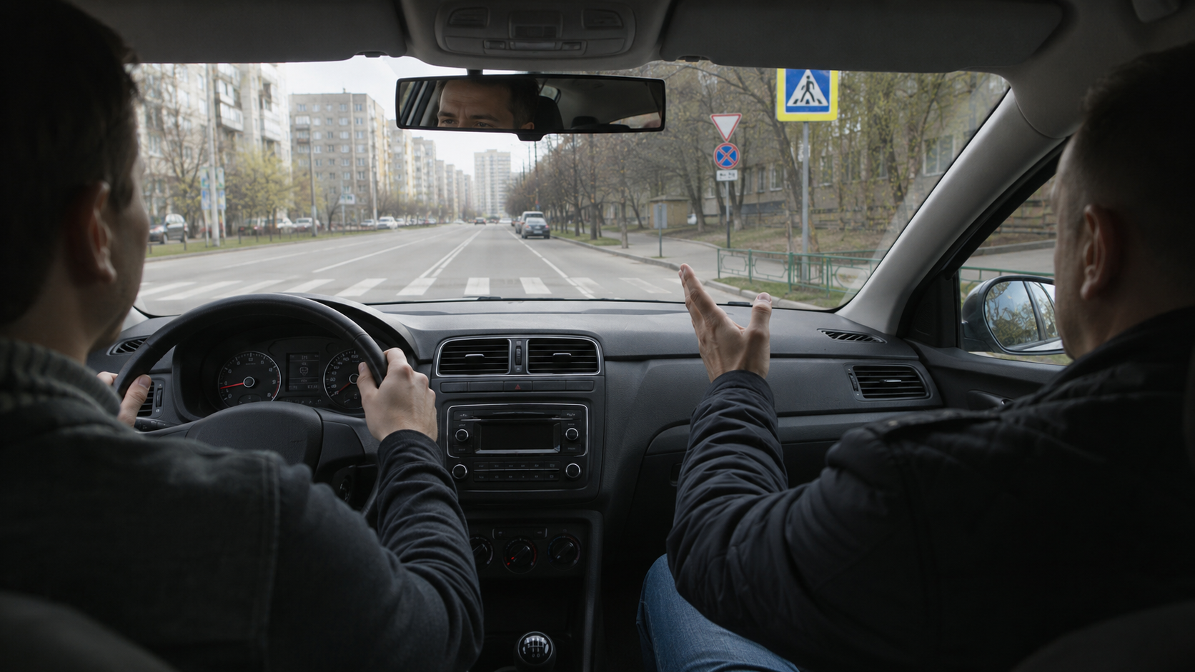 Практическое обучение вождению на городском маршруте в автошколе