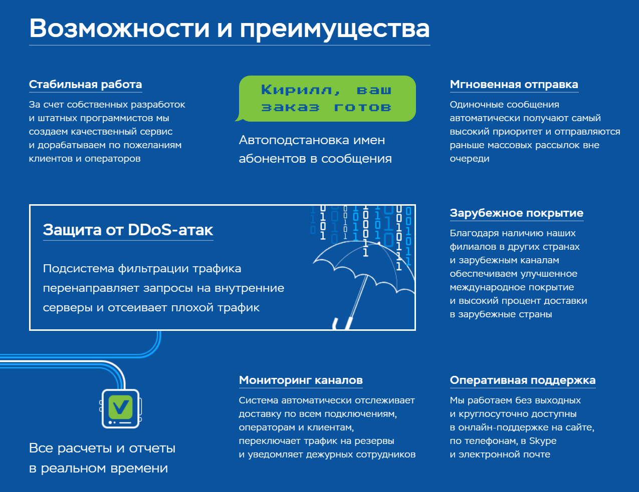 Преимущество услуг. Сравнение инструментов для рассылки. Преимущества услуг конфиденциальность.